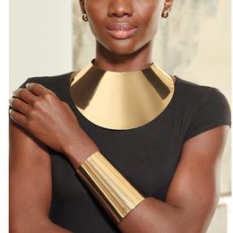 Oorbellen ketting fani Afrikaanse grote chokers vrouwen set verklaring metalen geometrische kraag armband partij sieraden sets