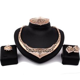 FARLENA – boucles d'oreilles et collier pour femmes, bijoux couleur or, bracelet ajouré, bague de mariée africaine dubaï, ensembles 271m