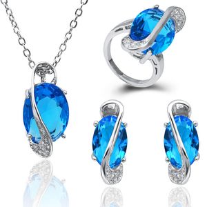Earrings & Necklace Fashion Crystal Jewlery Set 2022 Stainless Steel Necklaces Pendants Rings For Women Wedding BridalEarrings