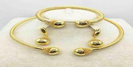 Collier de boucles d'oreilles mode Dubaï Gold Jewelry Set African Bridal Wedding Gift For Women s Arabia Collar5814315