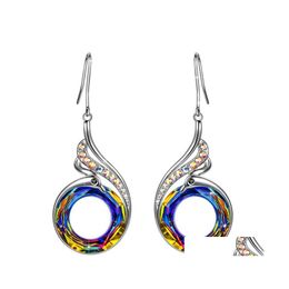 Boucles d'oreilles collier mode Phoenix ensemble de bijoux arc-en-ciel cristal paon Zircon goutte boucle d'oreille Bracelet pour femmes ensembles de livraison Otg2Q