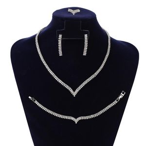 Oorbellen ketting sieraden sets Hadiyana Graceful Women Wedding Bridal Ring en armband set BN8082 Acessorios femininos