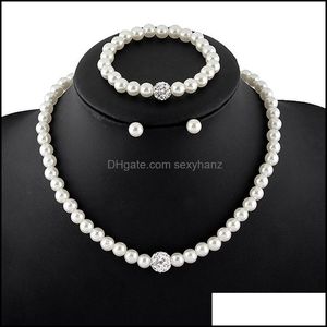 Boucles d'oreilles Collier Ensembles de bijoux Bracelet en perles pour femmes Bijoux de mariage Cadeau de Noël Livraison directe 2021 5Alpb