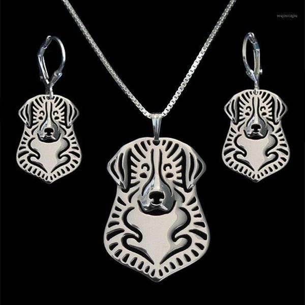 Pendientes Collar Amantes Metal Bernese Mountain Jewelry Set Lady Alloy Pet Dog