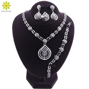 Ohrringe Halskette Nigerian Hochzeit Afrikanische Perlen Wasser Tropfen Set Für Frauen Party Dubai Zubehör Jewelry2292