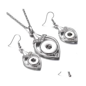 Pendientes Collar Noosa Crystal Snap Button Jewelry Set Waterdrop 18Mm 12Mm Para Mujeres Bohemia Gift Drop Delivery Sets Dhlif