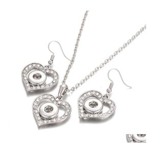 Oorbellen ketting Noosa Crystal Snap Button sieraden Set hart 12mmsnap voor dames Bohemia cadeau drop levering sets dh8yw