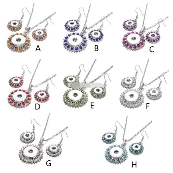 Boucles D'oreilles Collier Noosa Cristal Bouton Pression Ensemble De Bijoux Mini 18Mm Collier 12Mm Boucles D'oreilles Pour Les Femmes Bohême Cadeau Drop Delivery 2021 Dhp9V