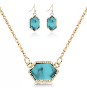 Boucles d'oreilles Collier Ovale Drusy Druzy Dangle Ensemble de Bijoux Plaqué Or Druse Choker Femmes Fête De Mariage Drop Delivery Sets Dhr6Q