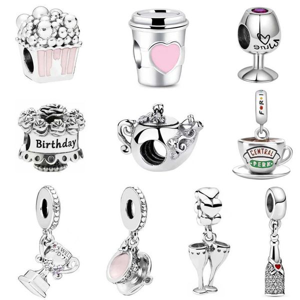 Pendientes Collar Pan Familia Pulsera Cuentas Dispersas S925 Taza De Café De Plata Colgante Diy Moda Personalizada Taza De Vino Accesorios Con Cuentas U6kg