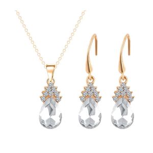 Boucles d'oreilles Collier Ensemble de bijoux de fête Série Goutte d'eau Ensembles de bijoux Livraison de demoiselle d'honneur Dha9N