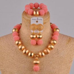 Серьги, ожерелье, красные модные африканские серьги ручной работы из Нигерии, комплект свадебных украшений с искусственным жемчугом, женские серьги-браслет XX-29329g