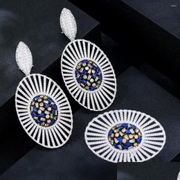 Boucles d'oreilles collier ensemble Missvikki luxe ovale creux pendentif anneau pour femmes mariée bijoux 2023 à la mode Original goutte D Dhgarden Dhhnr