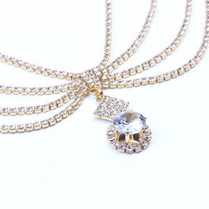 Oorbellen Ketting Uniek design gevoel voor nieuwe accessoires strass multi-layer sleutelbeen ketting nationale wind zirkoon hanger ketting hete verkoop