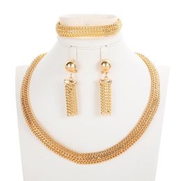 Ensemble de bijoux Vintage en or pour femmes, boucles d'oreilles, collier, Bracelet, bague en cristal, accessoires de fête de mariage africain, cadeau