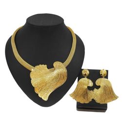 Boucles d'oreilles Collier Yulaili BrazilItalian Style GoldPplated Jewelry Set Et Nigerian Bride Bridesmaid Wedding Wear Sets Whole5592272