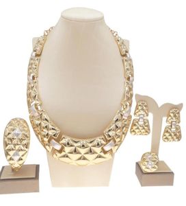 Oorbellen ketting yulaili de Braziliaanse gouden luxe koperen koperen sieraden set Italiaanse modesets voor vrouwen feestbruiloft9262406