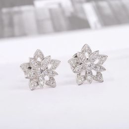 Oorbellen nieuwe 2022 sterling anemone stud oorbellen topkwaliteit hot selling merk geschenken luxe sieraden zirkon Europese bloemen ornamenten