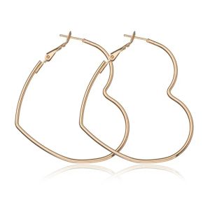 Boucles d'oreilles Nouvelles boucles d'oreilles de cerceau mignon creux mignon creux pour les femmes en or couleurs argentées simples d'amour bijoux romantique en gros de beaux cadeaux