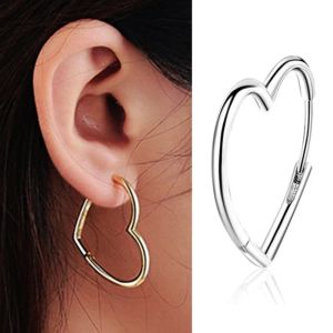 Oorbellen nieuwe schattige holle grote hart hoepel oorbellen voor vrouwen eenvoudige gouden zilveren kleur love earring piercing sieraden dagelijkse accessoires geschenken