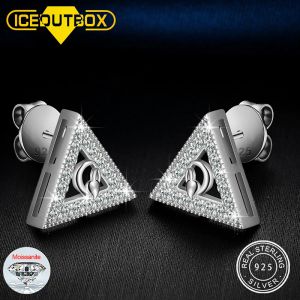 Pendientes New Orignal Fashion Triangle Stud Earring Moissanite 925 Sterling Silver for Women Men Unisex Jewelry Pass Pasador de diamantes