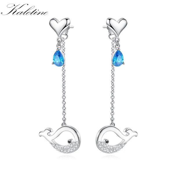 Boucles d'oreilles Nouveau romantique amour boucles d'oreilles baleine 925 en argent Sterling boucles d'oreilles pour femmes bleu pierre bohème boucles d'oreilles meilleur ami Zoe cadeaux