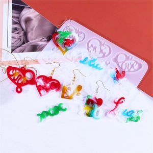 Boucles d'oreilles pendantes en silicone moule diy anneaux d'oreille ornement uv uv époxy moule de résine