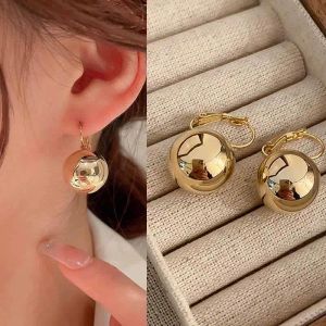 Oorbellen rond hoepel oorbellen zilveren naald metalen cirkel oorbel voor vrouwen eenvoudige vaste kleur onregelmatige geometrie charme sieraden cadeau