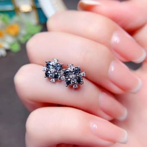 Oorbellen S925 Klassieke 4 Gaffel 3mm Grijze Moissanite VVS Fijne Sieraden Diamond Stud Earring voor Vrouwen Dagelijkse Slijtage