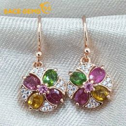 Boucles d'oreilles Sace Gems Fashion Drop Boucles d'oreilles pour femmes 925 argent sterling naturel Tourmaline Boucles d'oreilles Party de mariage Bijoux Gift