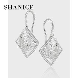 Boucles d'oreilles Shanice Punk Hip Hop Square Lava Lava Moucles d'oreilles pour femmes Silver Color Fashion Tendance personnalité