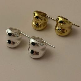 Pendientes SHANICE Plata de Ley 925 auténtica moda minimalista liso geométrico pendientes anchos para mujer joyería para fiesta y boda