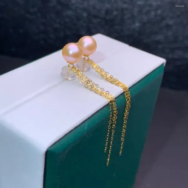 Boucles d'oreilles Shilovem 18k or jaune perles d'eau douce naturelles goutte bijoux fins femmes à la mode anniversaire Myme077.500zz