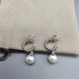 boucles d'oreilles expédition femme boucle d'oreille bijoux de luxe créateur de mode gratuit bijoux en perles boucles d'oreilles pendentif bijoux de luxe de haute qualité Dy 925 accessoires d'aiguille en argent