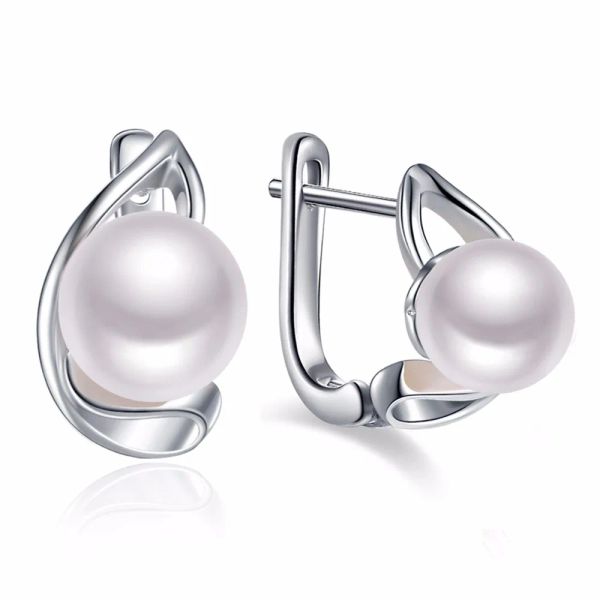 Boucles d'oreilles sinya mode Moon Design Natural Pearls Boucle d'oreille en 925 Pure Sterling Silver for Women Mum Lover Girls Girls Brand de mariage Bijoux Hot