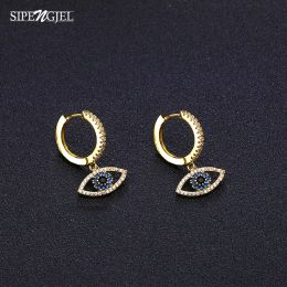 Boucles d'oreilles sipengjel mode bleu cristal dinde malin œil boules d'oreilles pour femmes boucles d'oreilles uniques plaquées d'or bijoux tendance 2023