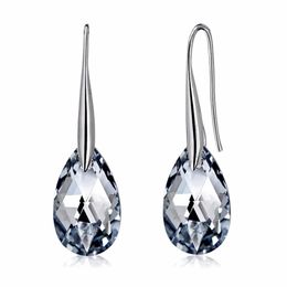 Pendientes smvp, novedad de Plata de Ley 925, cristales 100% originales de Swarovski, pendientes de cristal de cisne para mujer, joyería para fiesta y boda