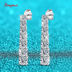 Boucles d'oreilles Smyoue D Color Full Moishnite Drop Boes Ored Oreing Test Pass Diamond Test 100% 925 Silver Silver Long Pichet Boucles d'oreilles en gros