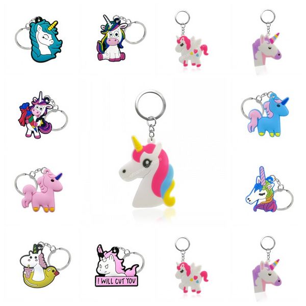 1 pièces PVC porte-clés cheval coloré dessin animé Mini animal Anime porte-clés porte-clés mignon porte-clés mode charmes bibelots adaptés aux enfants bijoux de modePorte-clés