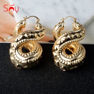 Boucles d'oreilles bijoux ensoleillés Boucles d'oreilles infinies Copper Copper 8 Boucles d'oreilles SHPAE HOOP pour les femmes Trendy Hollow grand style pour les cadeaux de fête de mariage