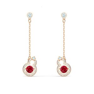 Boucles d'oreilles Swarovski Designer Luxury Fashion Femmes Coeur Red Diamond Tassel Gourd Oread Boucles d'oreilles Swarovski Elements Femme