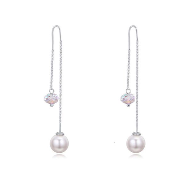 Boucles d'oreilles Swarovski Designer Luxury Fashion Women Elements Boucles d'oreilles en cristal plaqué or autrichien - Fier neige et étoile froide Boucles d'oreilles de même style Style long