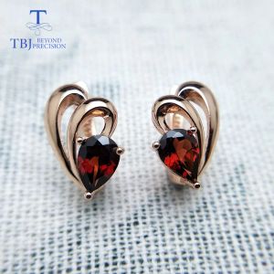 Oorbellen TBJ Good Clasp oorbel met natuurlijke granaat edelsteen 925 sterling zilveren sieraden elegant ontwerp voor vrouwen beste Valentijn geschenkdoos