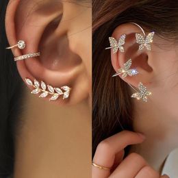 Pendientes Trendy Bohemio No Piercing Crystal Rhinestone Ear Pendientes para mujeres Pendientes de pendientes para mujeres Aretes para niñas Joyas Bijoux