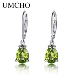 Oorbellen UMCHO 925 Sterling Zilveren Oorbellen Stud Oorbellen Designer Natuurlijke Peridot Edelsteen Fijne Sieraden Voor Vrouwen Speciaal Cadeau