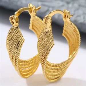 Boucles d'oreilles vintage simples géométriques petits cercles boucles d'oreilles de cerceau brillant la marque de mode de couleur or bijoux pour les femmes cadeau de mariage