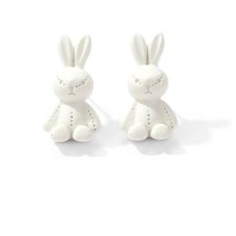Boucles d'oreilles blanc mignon clip de lapin sur boucles d'oreilles femelle 2021 Nouveau design à la mode