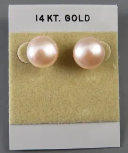 Pendientes al por mayor aaa akoya 1011mm pendientes de perlas rosa 14k dorado promoción de tiempo limitado