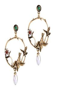 Boucles d'oreilles femmes antique élégants fleurs de perle