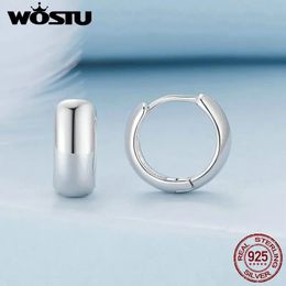 Boucles d'oreilles WOSTU Original 925 boucles d'oreilles minimalistes en argent Sterling avec plaqué platine Date fête quotidienne cadeau spécial bijoux fins 8mm